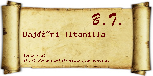 Bajári Titanilla névjegykártya